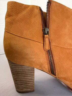 Cole Haan NikeAir Cassidy Leather Ankle Boot Bootie Tan Nubuck Leather 10 B